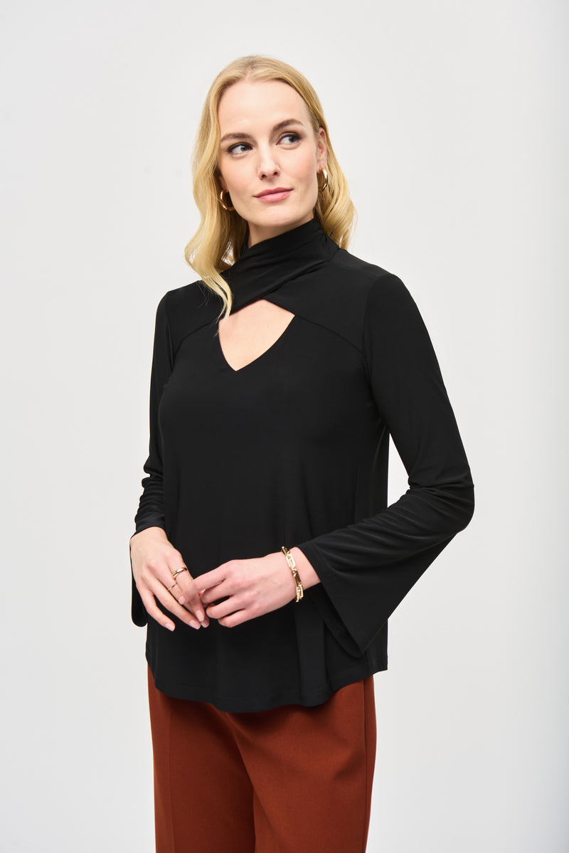 Joseph Ribkoff Cut Out Top 243064 - Black
