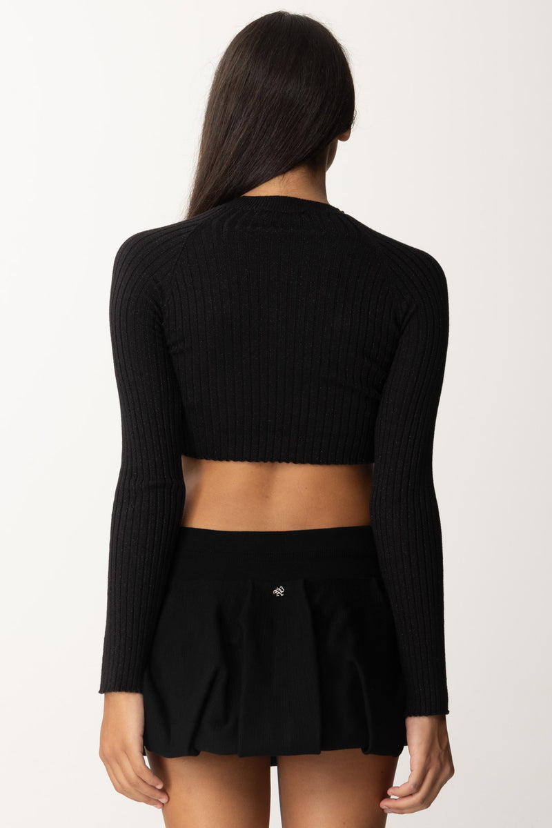 Black Braided Top with Cut-out
