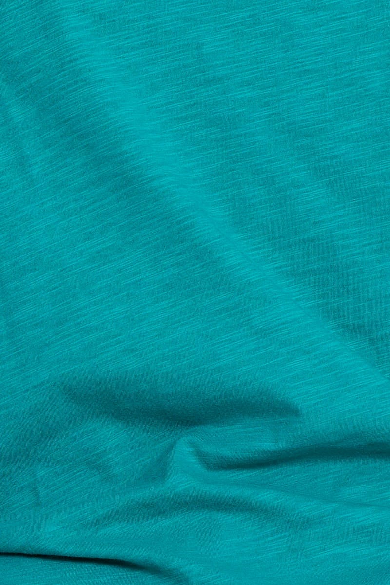 Green Crop T-shirt Crew Neck Short Sleeve Knot Semi