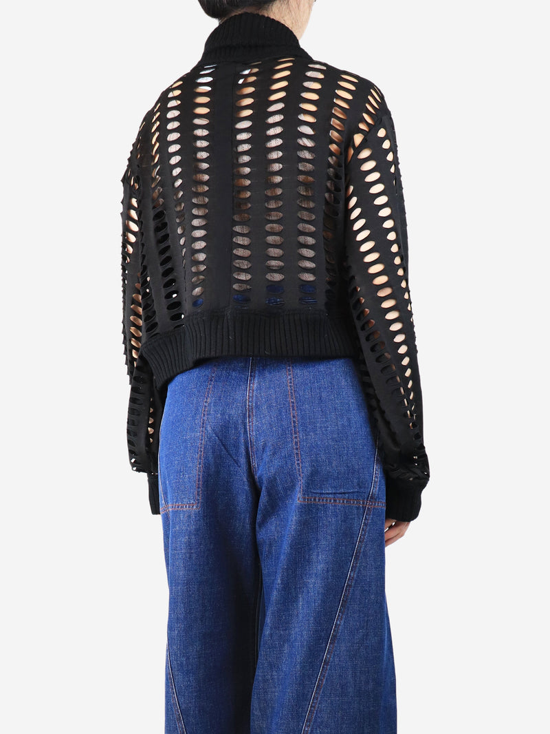 Black cut-out detail top - size S