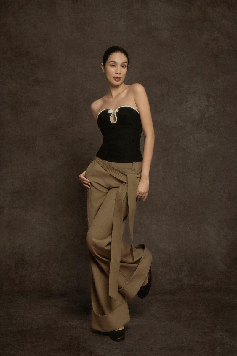 Kim Bodycon Cut-Out Khaki Top
