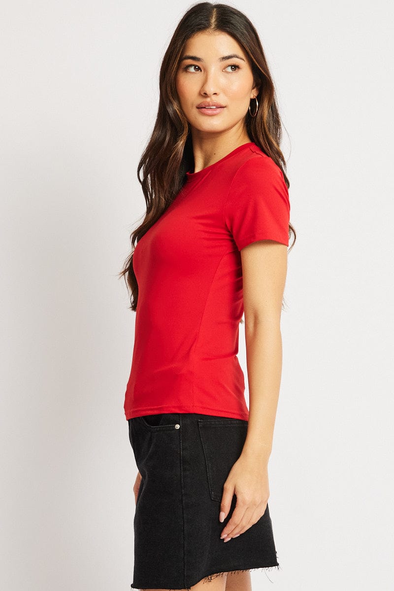 Red Supersoft Top Short Sleeve
