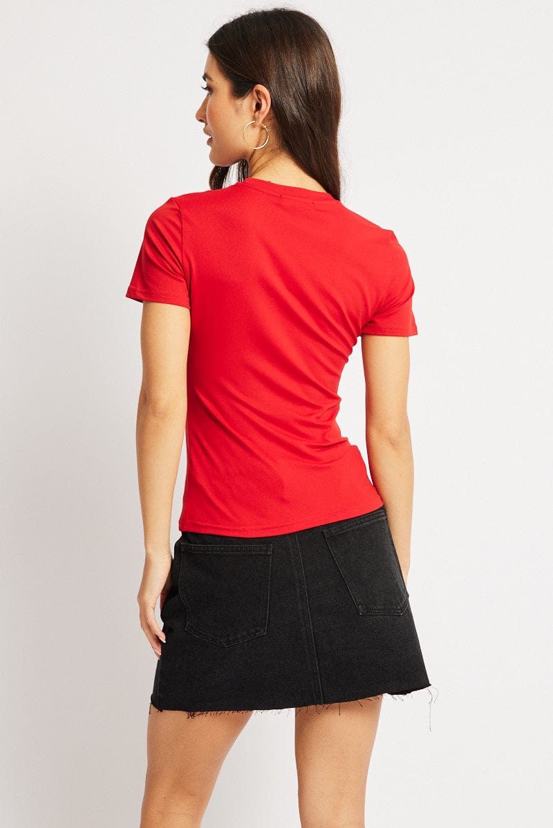 Red Supersoft Top Short Sleeve