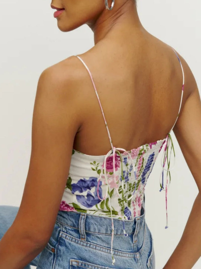 Liber Summer Women's Backless Printed Tank tops&Camis