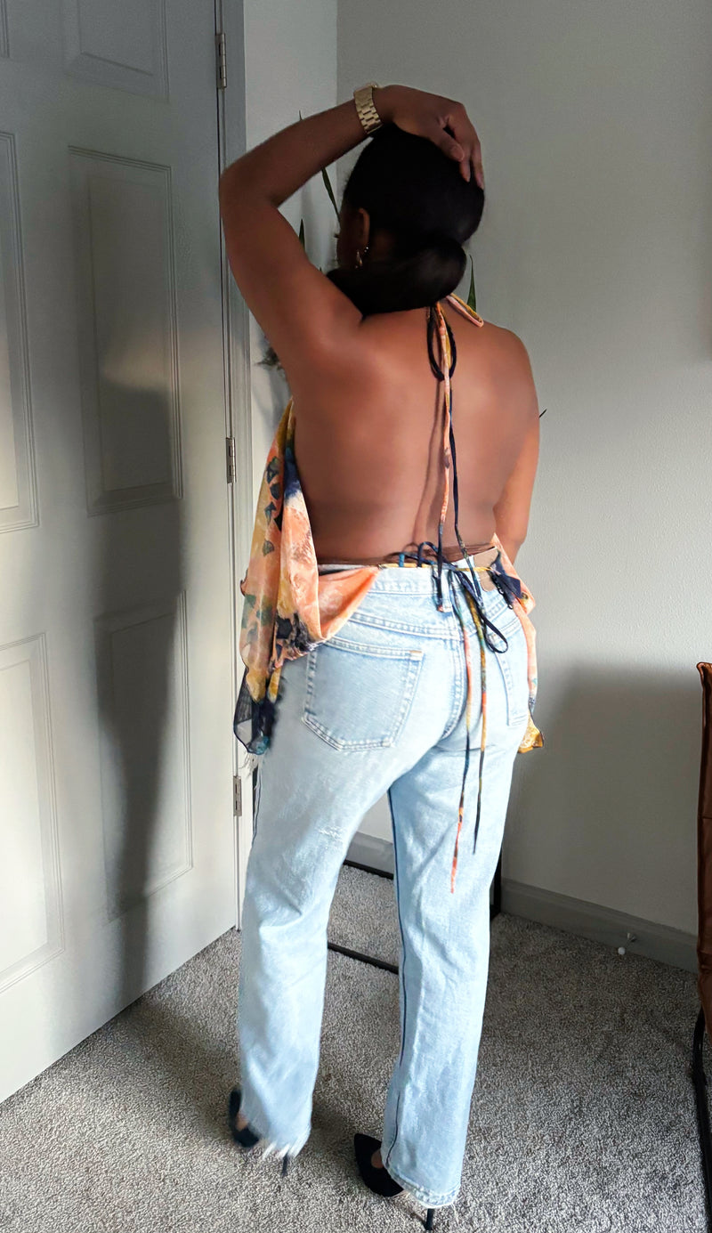 Gianna Backless Sheer Top