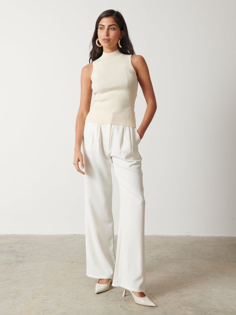Eva Backless Knit Top - Cream