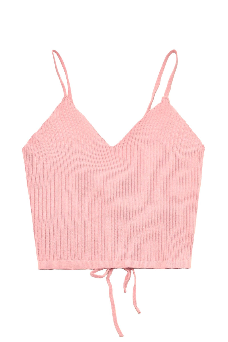 Criss Cross Tie Backless Crop Top
