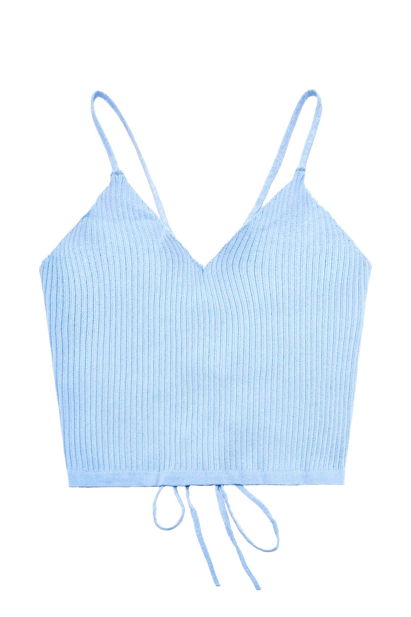Criss Cross Tie Backless Crop Top