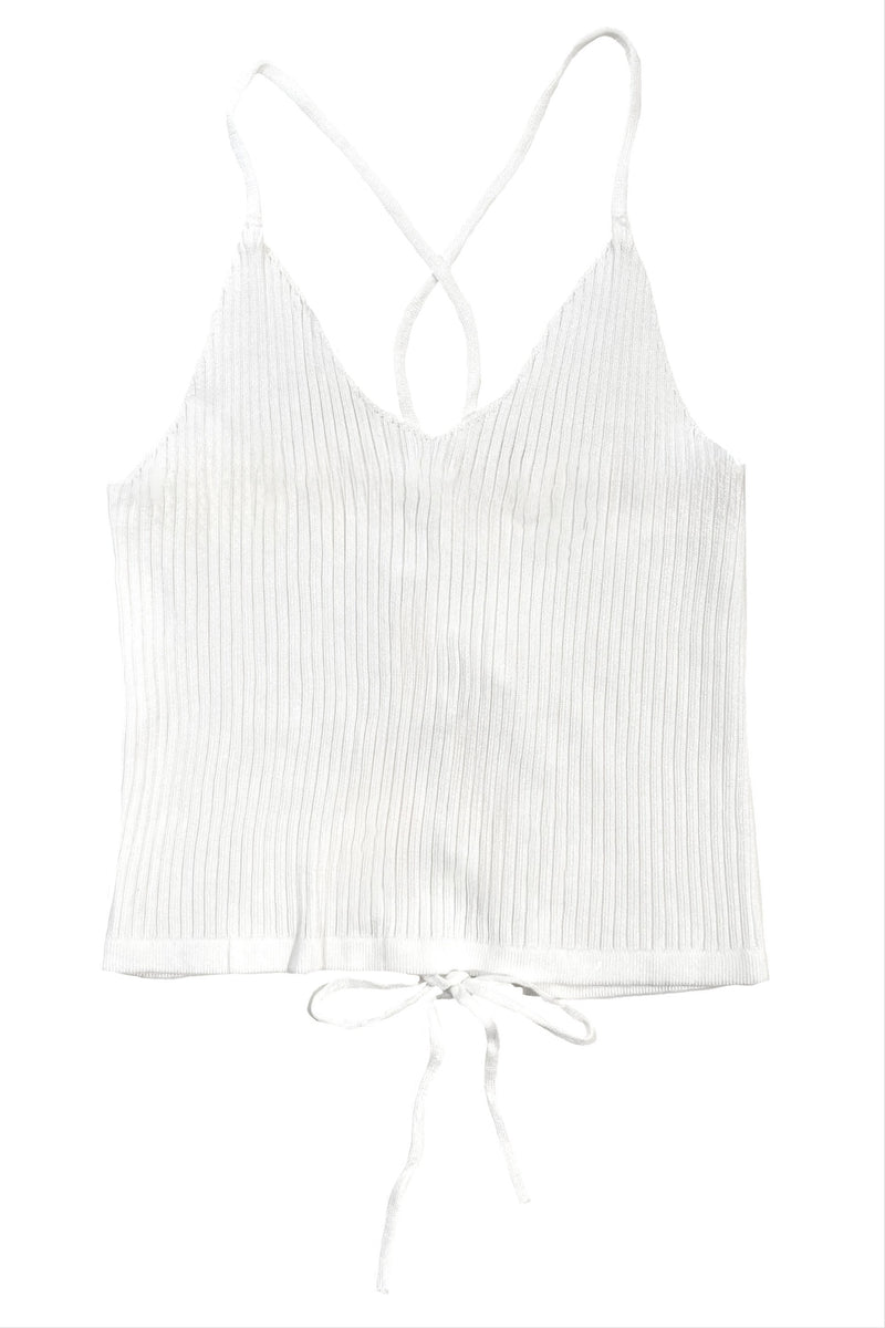Criss Cross Tie Backless Crop Top