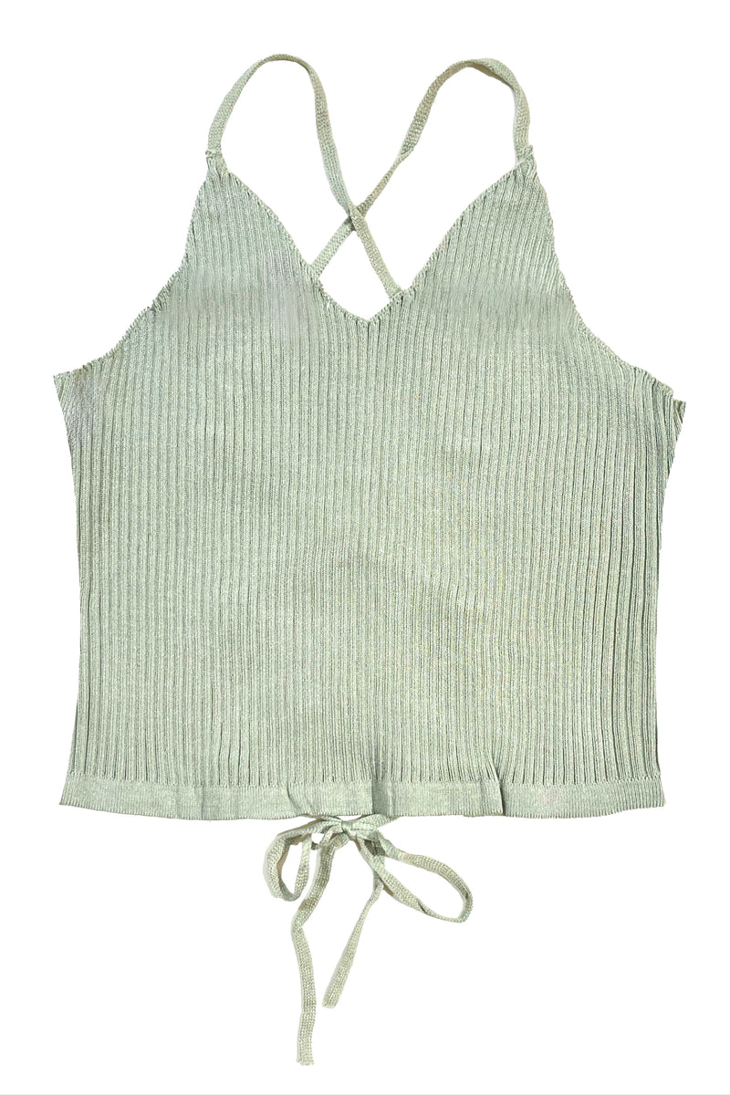 Criss Cross Tie Backless Crop Top