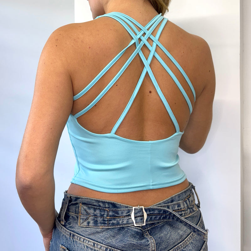 Blue backless cami - Size S