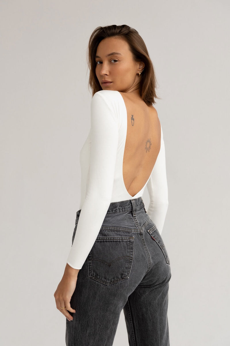 Backless Bodysuit - White