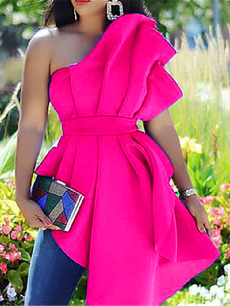 Backless Ruffle Slim High-end Blouse