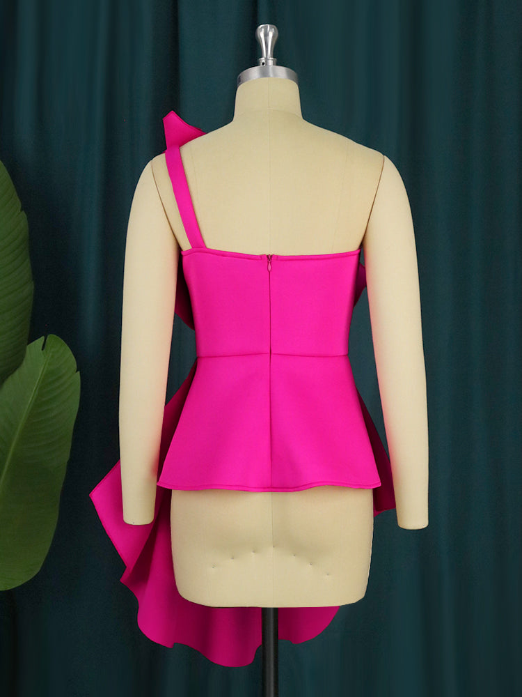 Backless Ruffle Slim High-end Blouse
