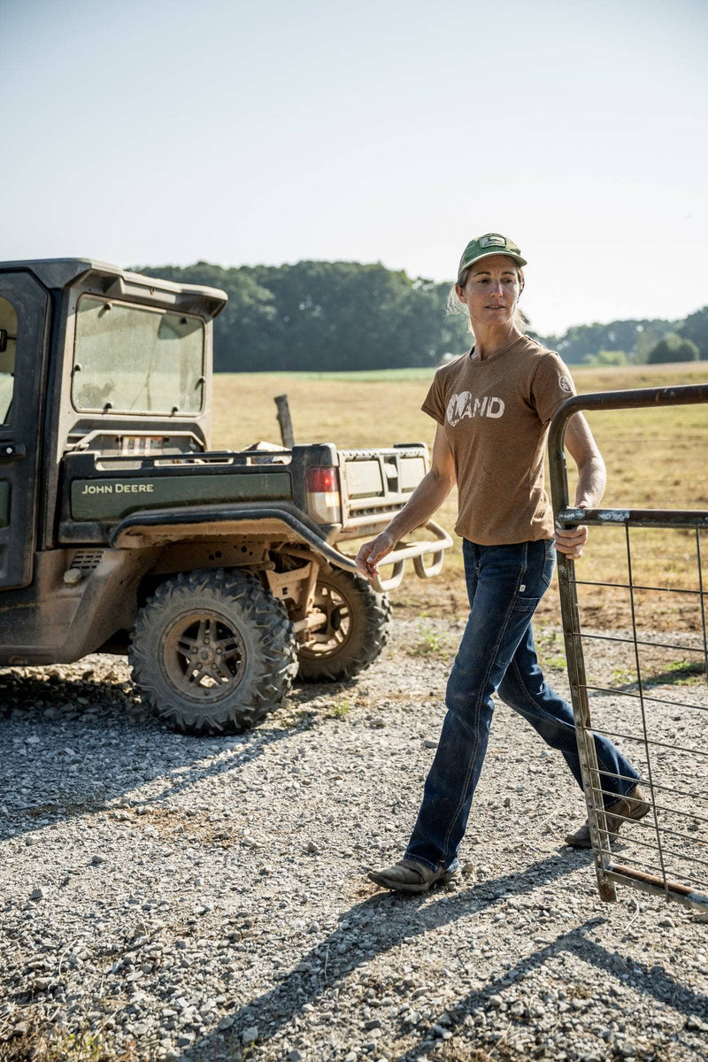 John Deere X Dovetail Workwear Into Town Bootcut Jean in Indigo Denim
