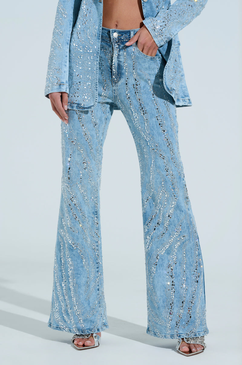 DIAMONDS DANCING DENIM FLARE PANT