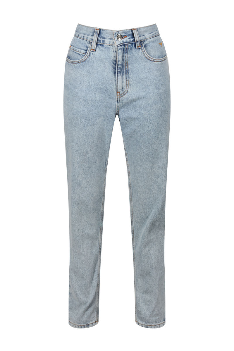 Signature Women's Denim Mom Jeans - Light Blue