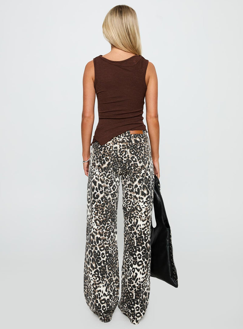 Wild Ride Denim Cargo Jeans Leopard