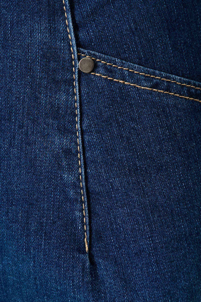 Margaret High Rise Wide Leg Jean In Dark Blue Denim
