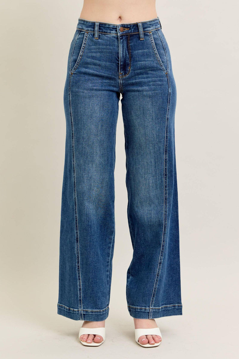 Judy Blue High Waist Trouser Wide Leg Denim Jeans 82656