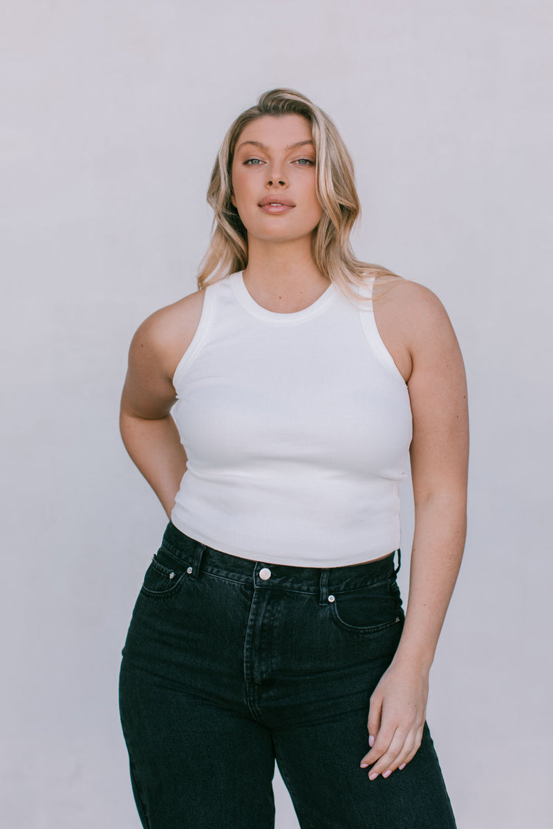 Carissa Wide Leg Jeans - Washed Black