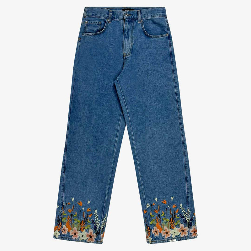 5TH YEAR EXCLUSIVE RELAXED FIT FLORAL EMBROIDERED DENIM