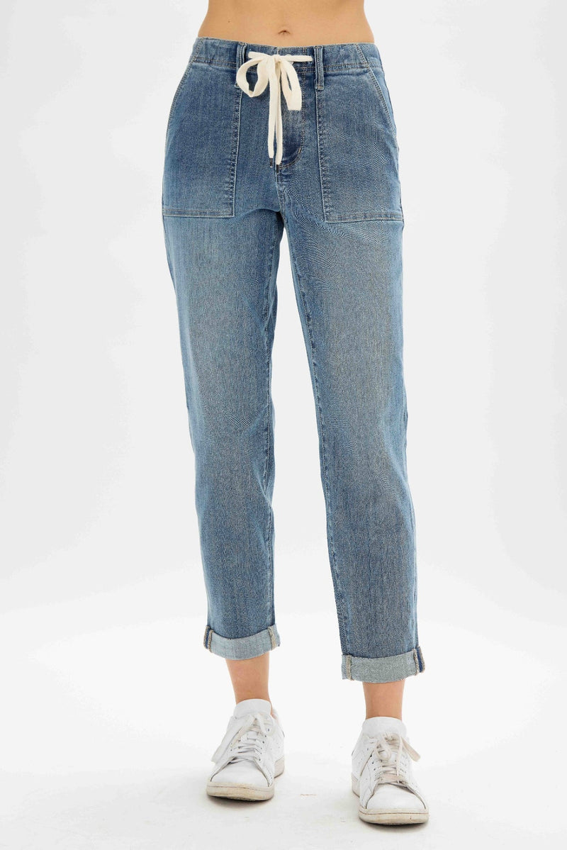Judy Blue High Waist Pull On Jogger Denim Jeans 88496