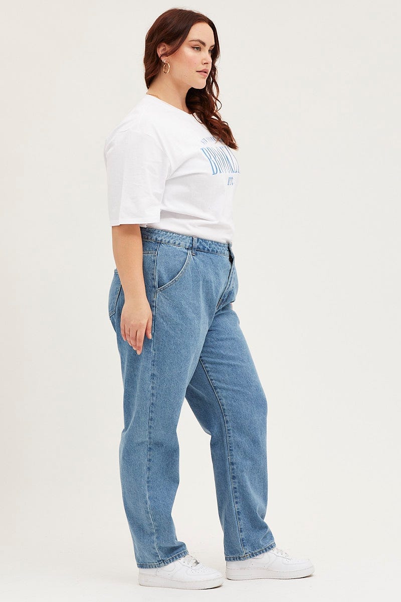 Blue High Rise Carpenter Denim Jeans
