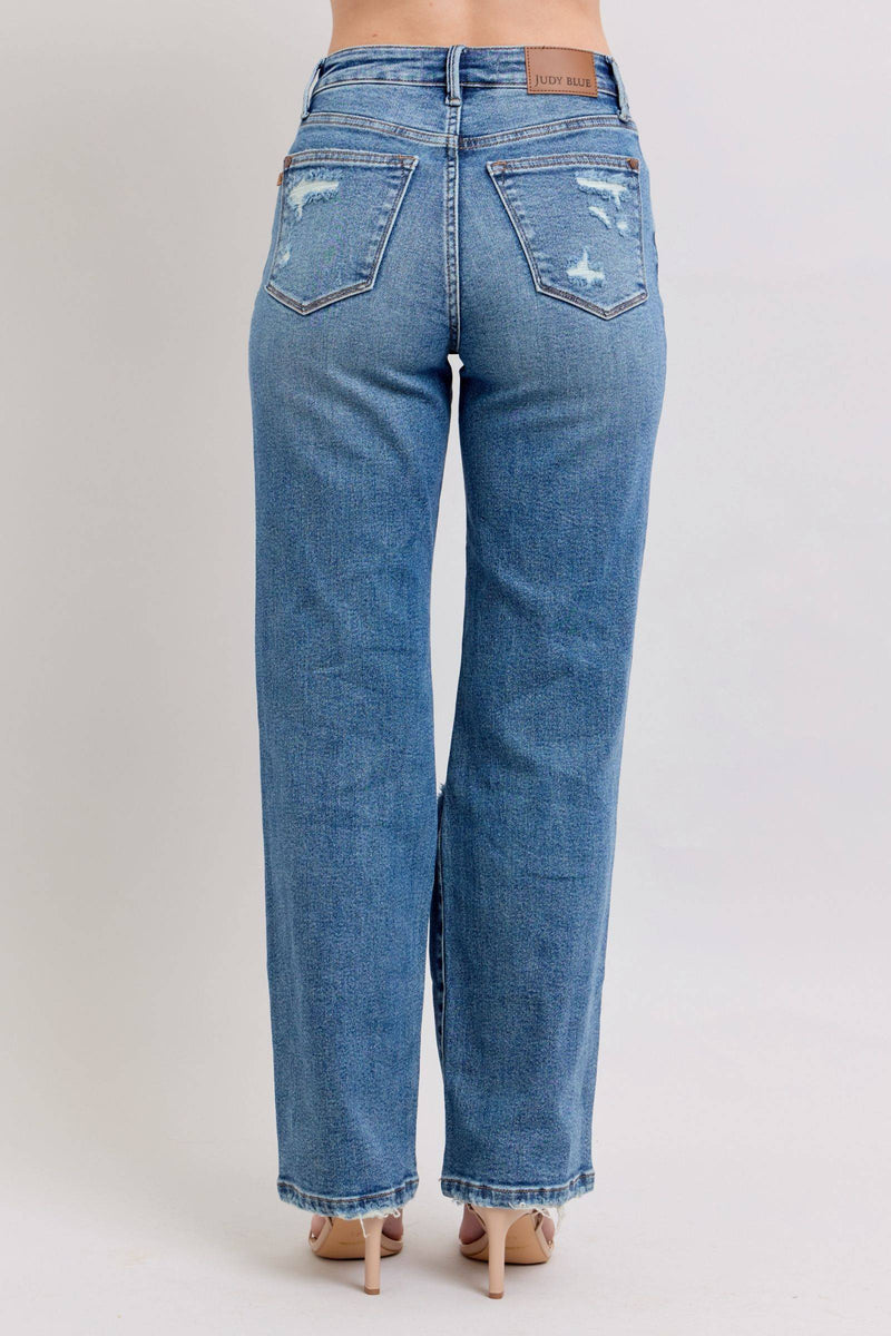 Judy Blue High Waist Destroy Straight Denim Jeans 88447