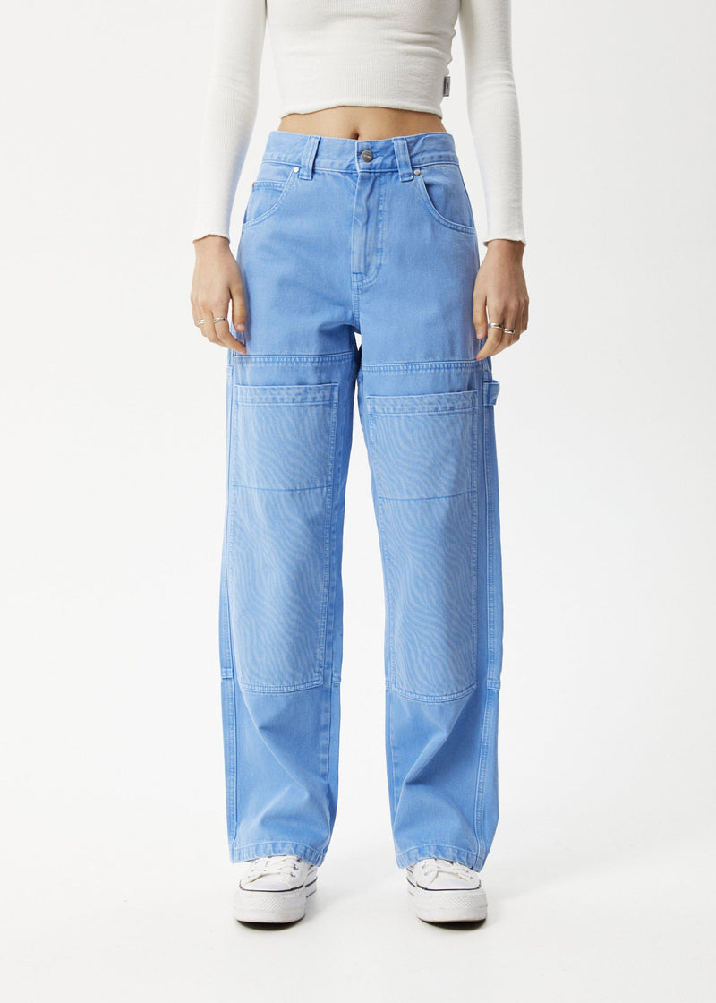 AFENDS Womens Polar Moss - Denim Workwear Jean - Faded Arctic