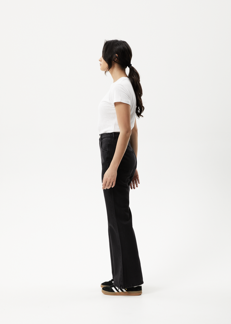 AFENDS Womens Marsha - Denim Slim Flared Jean - Washed Black