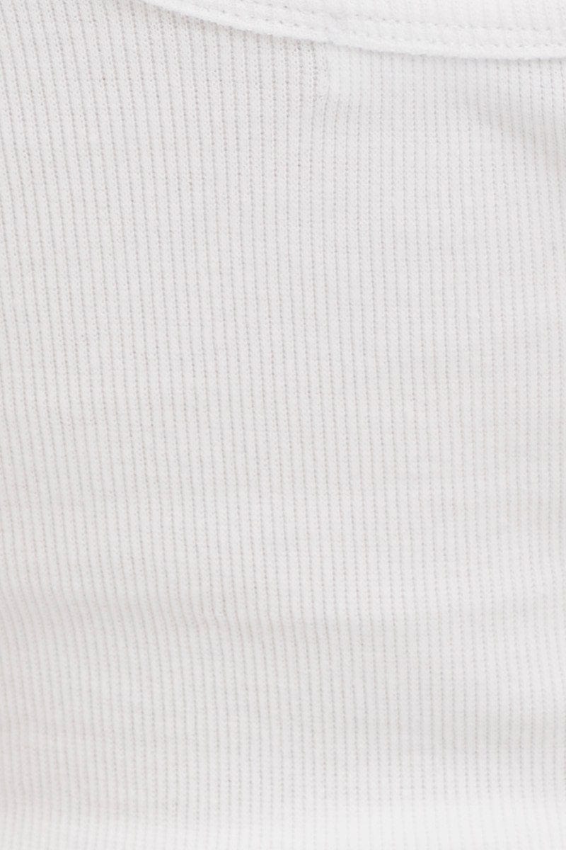 White Tank Rib Notch Cropped Rib