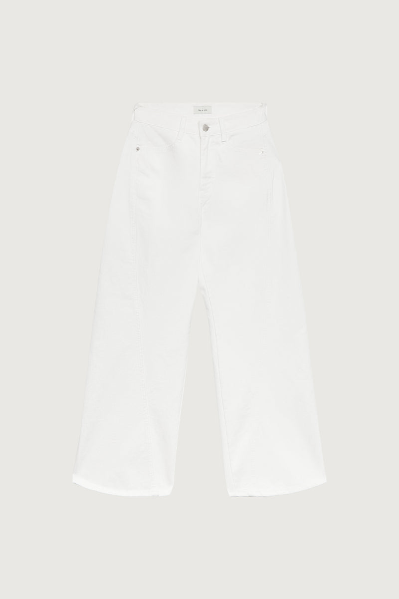 SEAM LINE CURVE WHITE JEAN