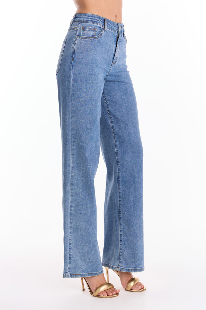 Dahlia High Rise Relaxed Jean - Medium Blue