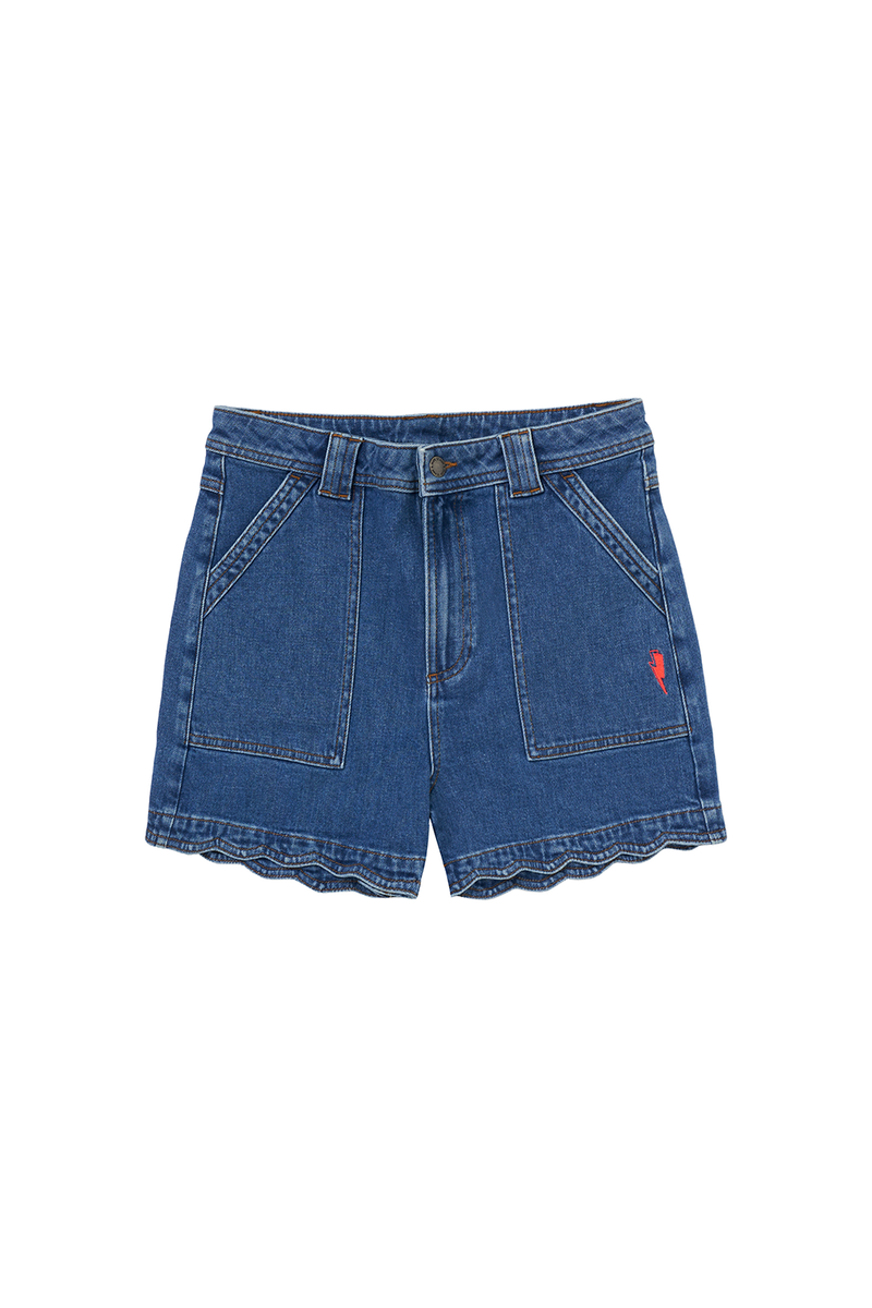 Authentic Indigo Scallop Denim Shorts