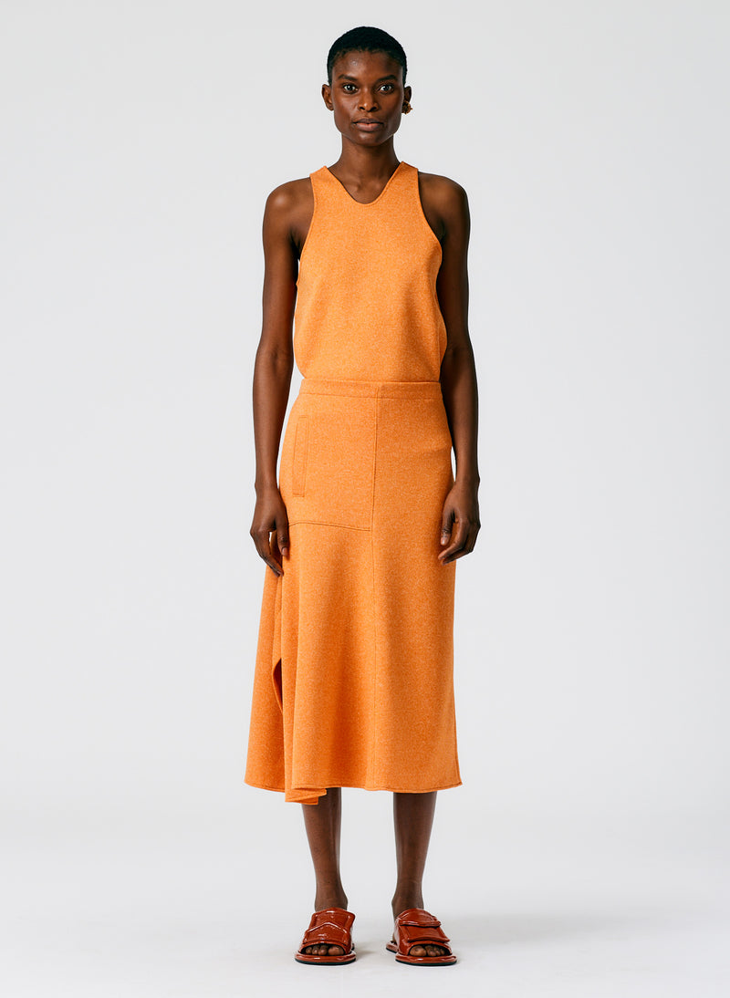 Speckled Knit Asymmetrical Flare Skirt