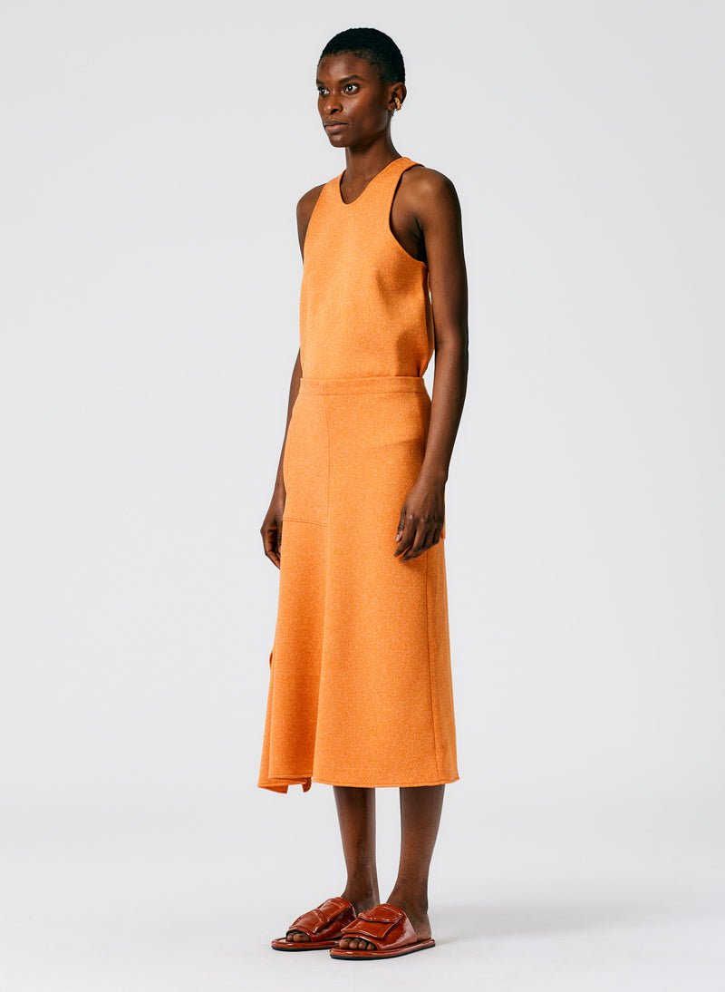 Speckled Knit Asymmetrical Flare Skirt