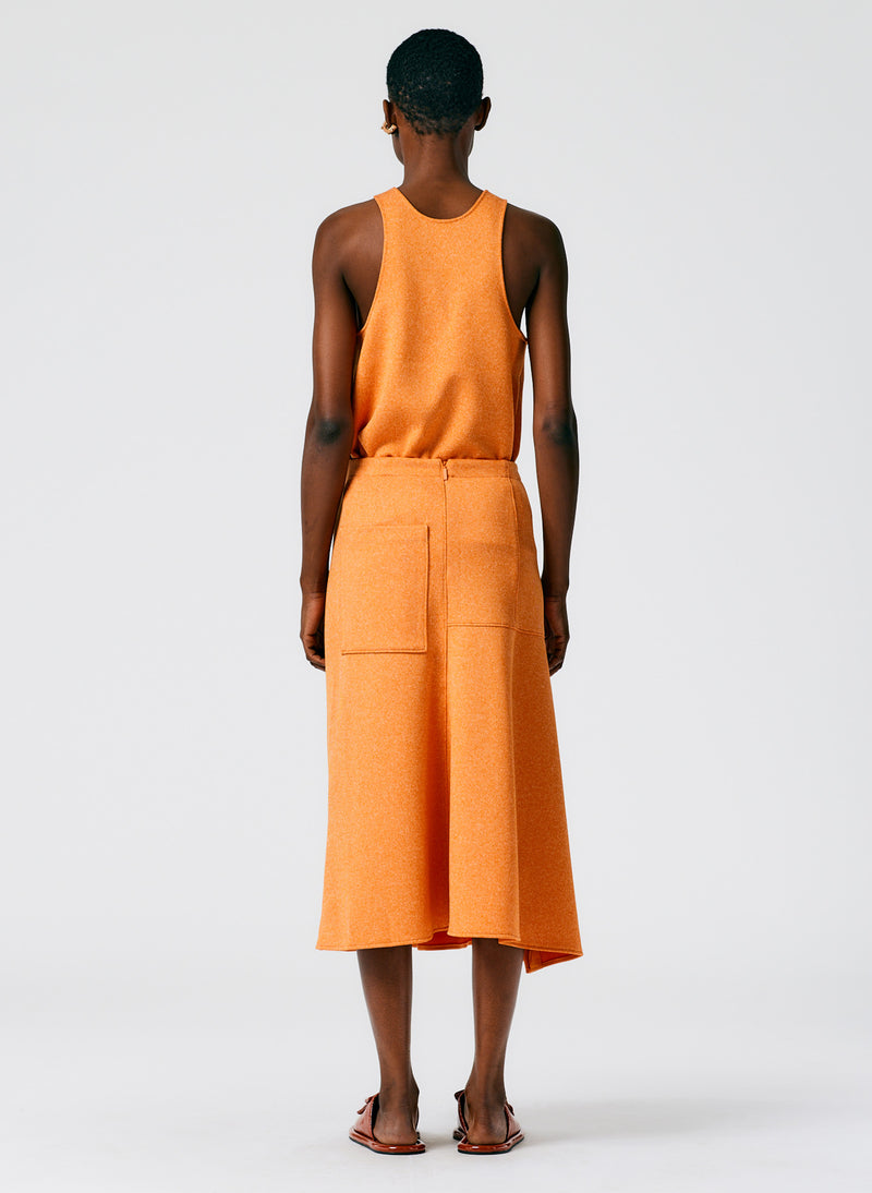 Speckled Knit Asymmetrical Flare Skirt
