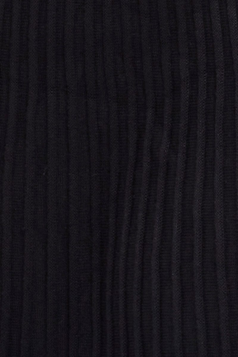 Black Knee Skirt Knit Flare
