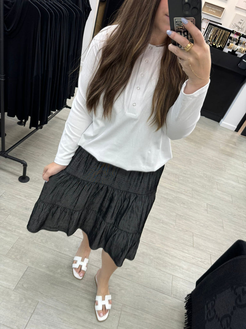 Evie's Denim Ruffle Skirt