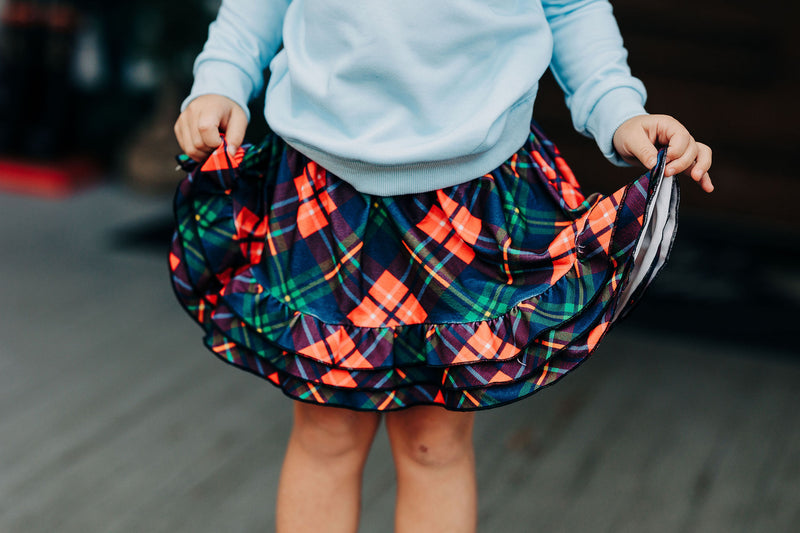 Ruffle Skort - Festive Plaid