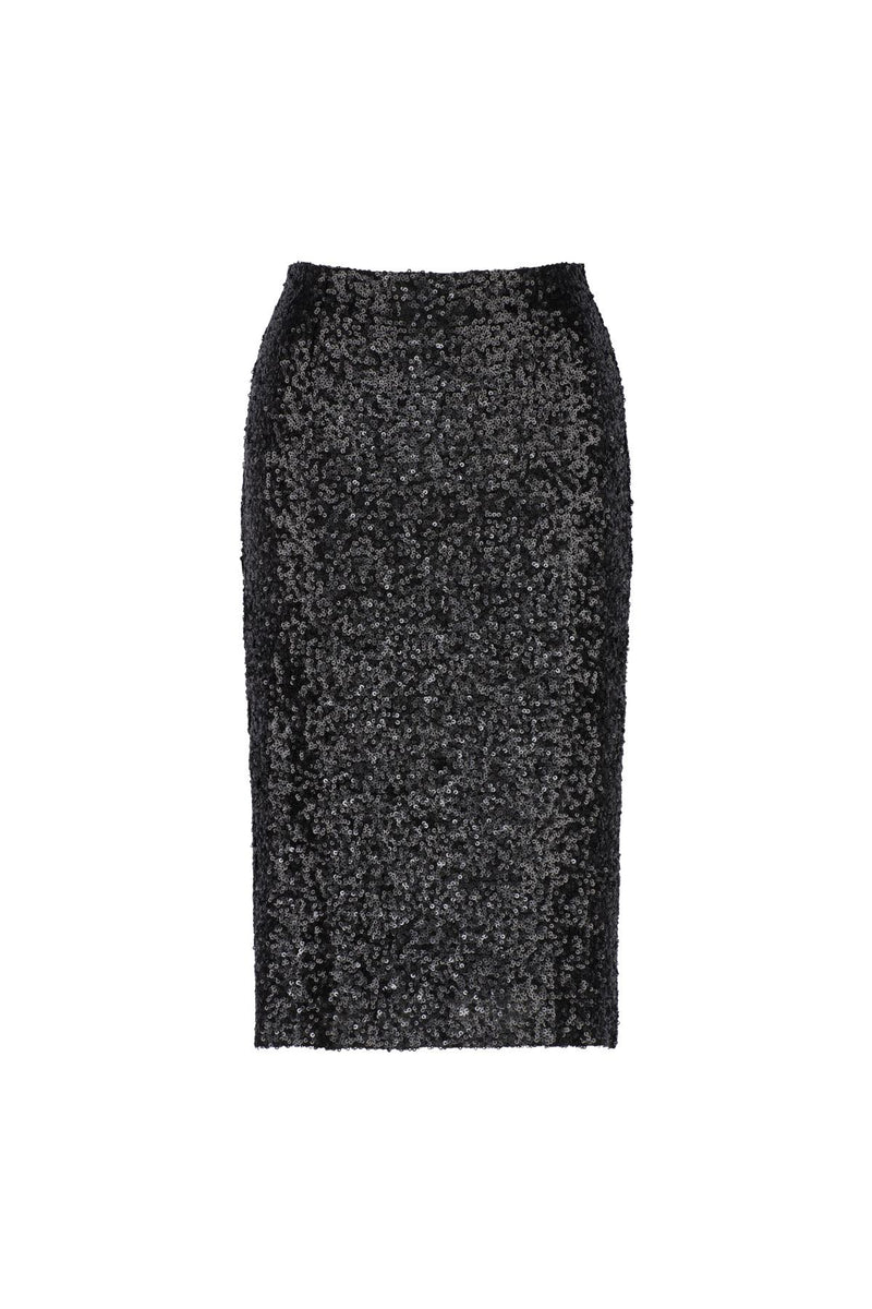 SEQUIN PENCIL SKIRT BLACK