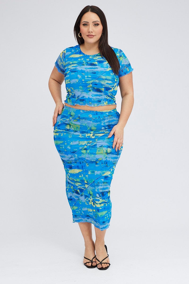 Multi Abstract Mesh Skirt Seam Detail