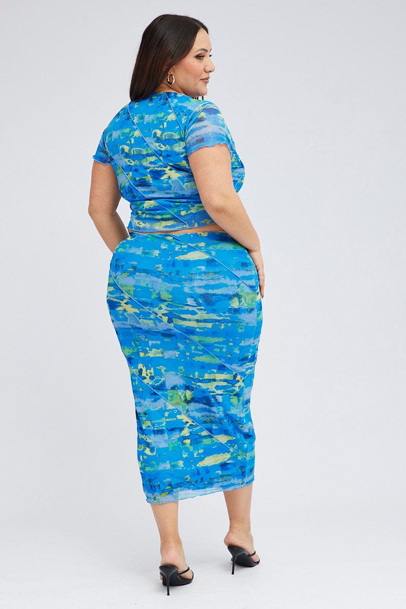 Multi Abstract Mesh Skirt Seam Detail