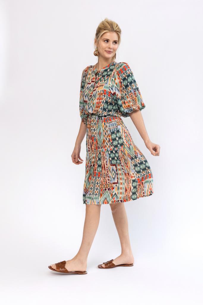 Tiered Skirt - Aztec Print