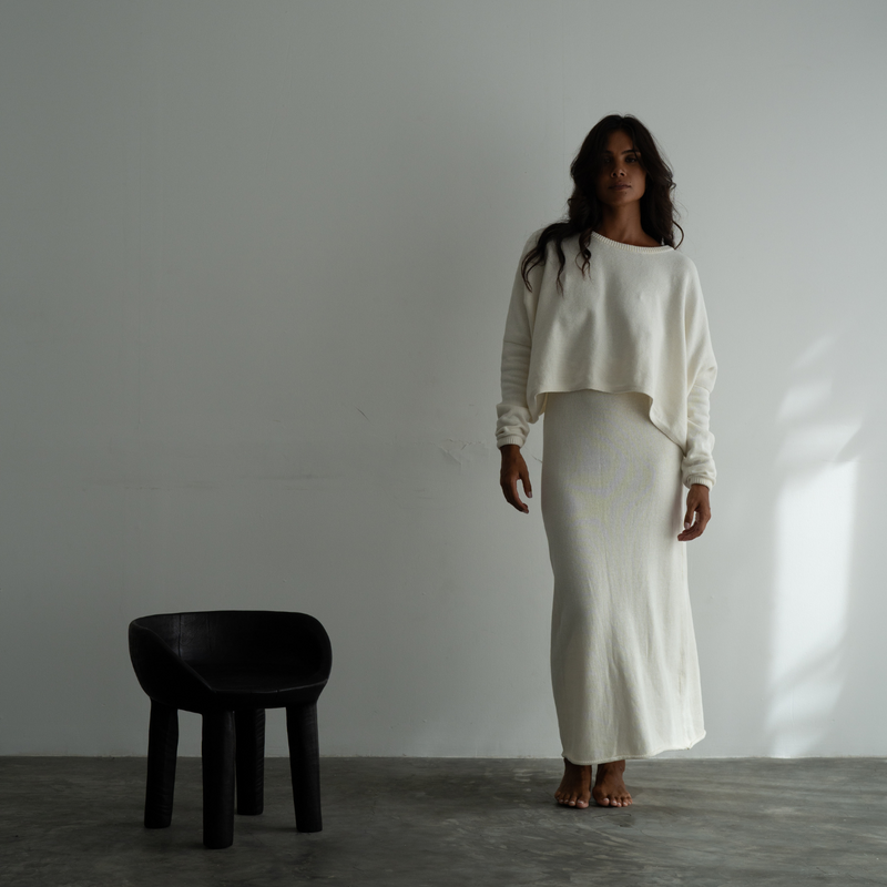 TILDA - CREAM Knit Skirt
