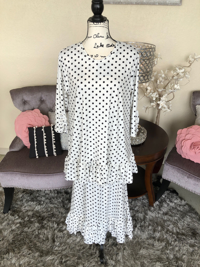 Cassidy White with Black Dots Skirt