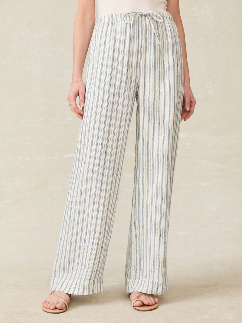 Laidback Linen Pant - Oceanside Stripe