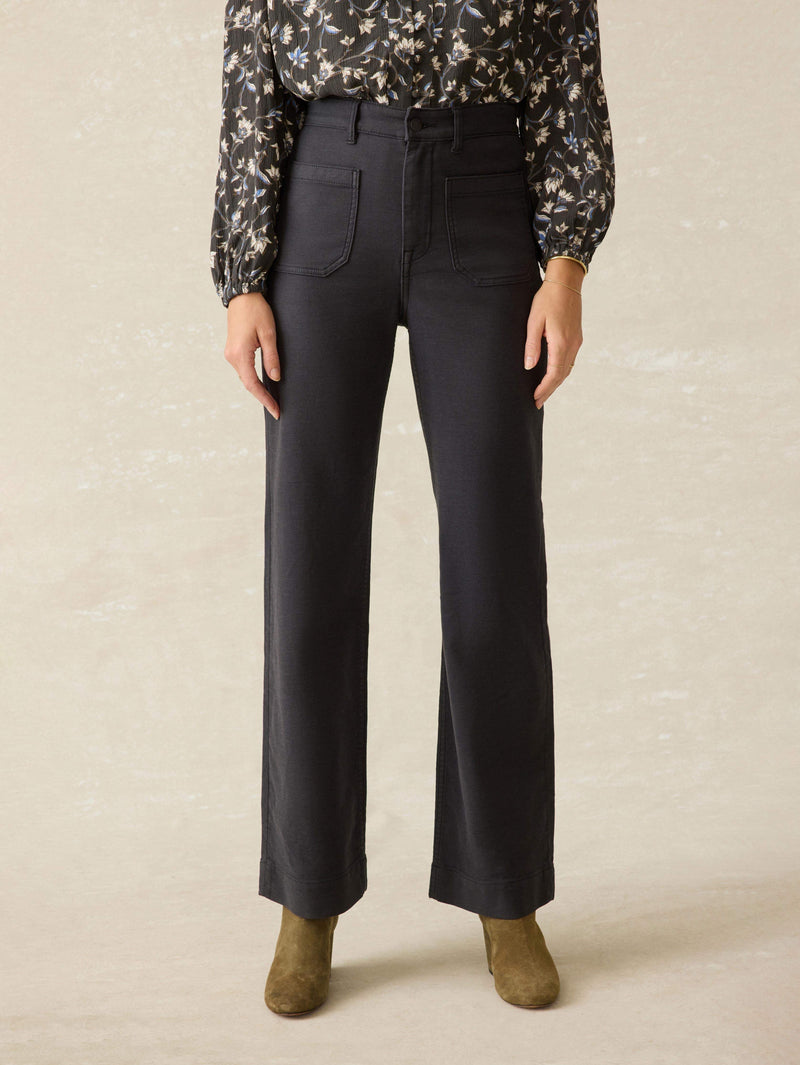 Stretch Terry Patch Pocket Pant - Washed Black