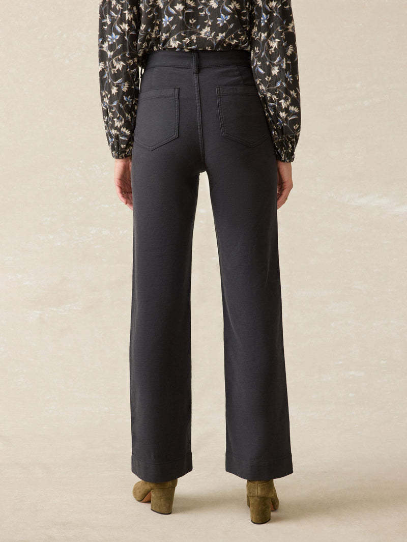 Stretch Terry Patch Pocket Pant - Washed Black